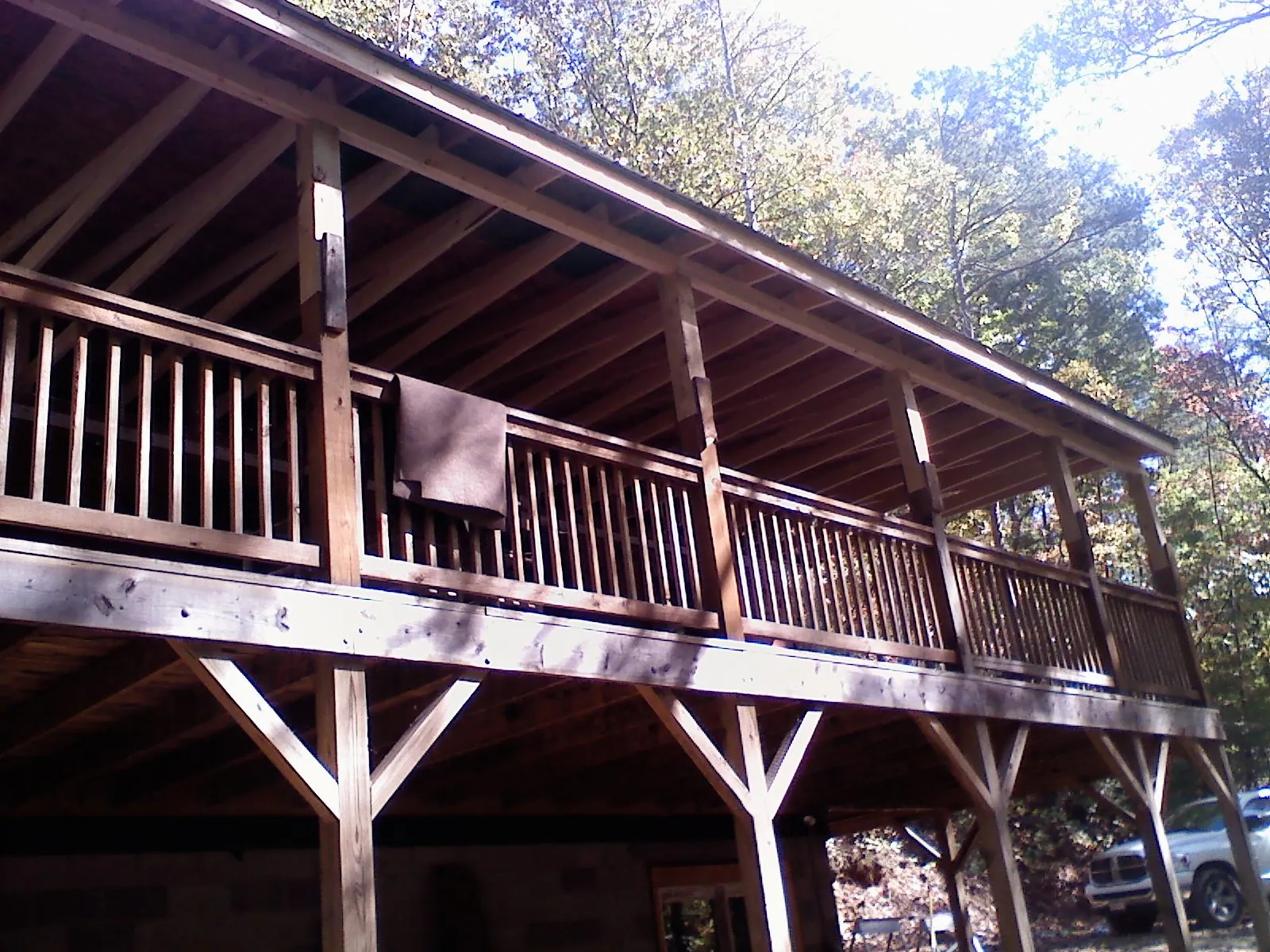 Timber framing under a new elevated porch and deck — Roof Leak Repair in Georgiana by Roofing Brothers